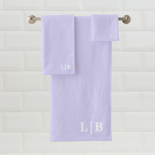Lavender Initials Bath Towel Set
