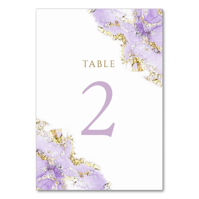 lavender ink Table Number 2 (Front)