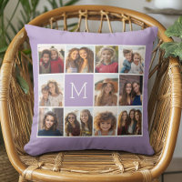 Lavender Instagram Photo Collage Custom Monogram