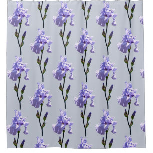 Lavender Iris and Buds Shower Curtain