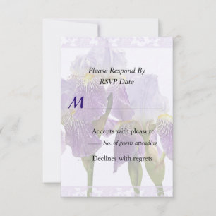 Lavender Iris Couple Wedding Supplies RSVP Card