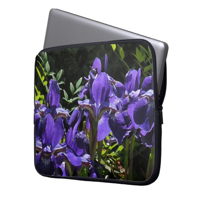 Lavender Iris Laptop Travel Sleeve (Front Left)