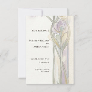 Lavender Iris Nouveau Save The Date