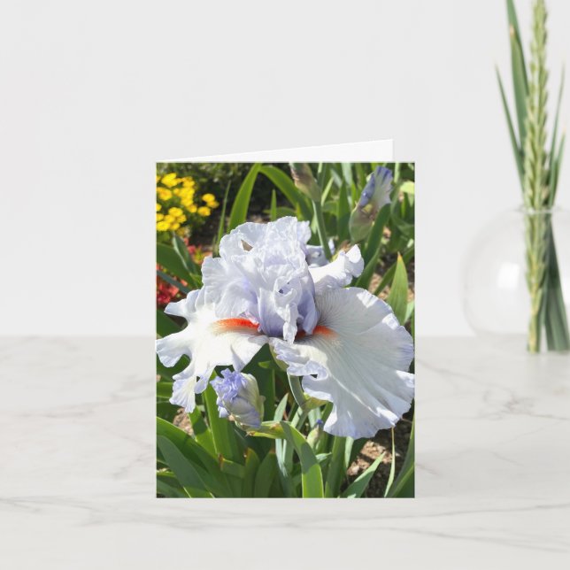 Lavender Iris Personalised Greeting Card (Front)