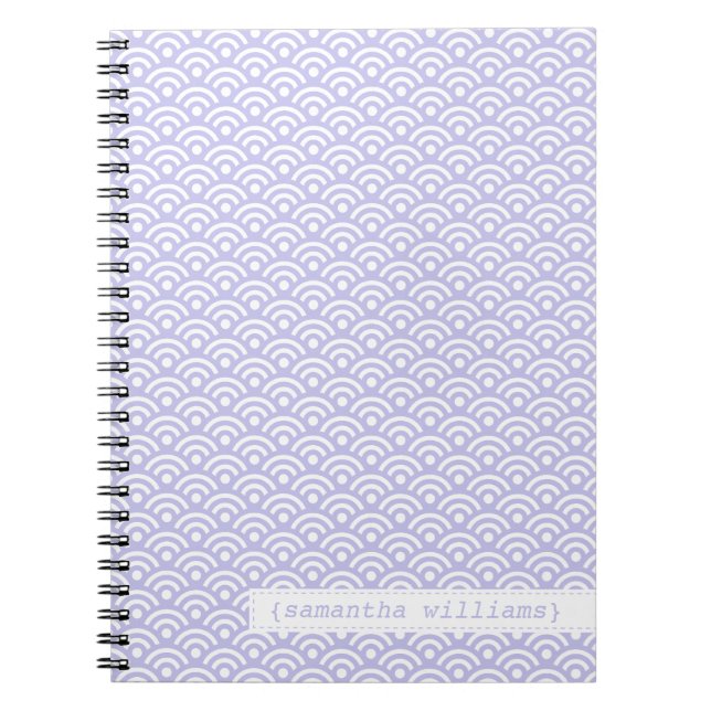 Lavender Japanese Seigaiha Pattern Notebook (Front)