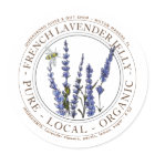 LAVENDER JELLY LABEL with lavender and honeybee