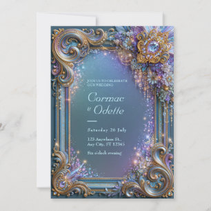 Lavender Jewel Filigree Wedding Invitation