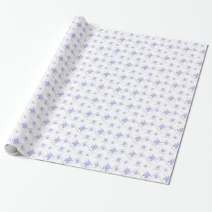 Lavender Kitty Cat Faces  Wrapping Paper
