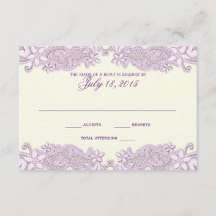 Lavender Lace Country Floral Response Card