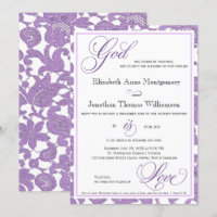 Lavender Lace God is Love Christian Wedding