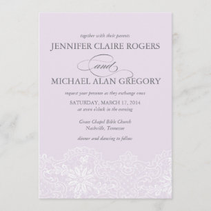 Lavender Lace Wedding Invitation