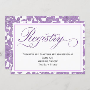 Lavender Lace Wedding Registry Enclosure Card