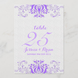 Lavender Lace & White Wedding Table Number 2