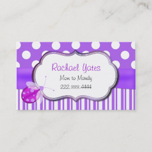 Lavender Ladybug Mummy Play Date Card