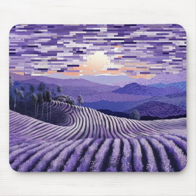 Lavender Landscape Art Decor Paint  Mouse Mat (Front)