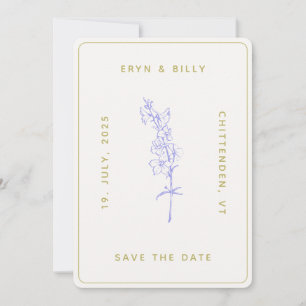 Lavender Larkspur Floral Save the Date