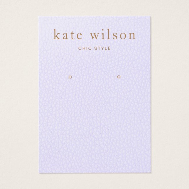 Lavender Leather (image) Earring Display Card (Front)