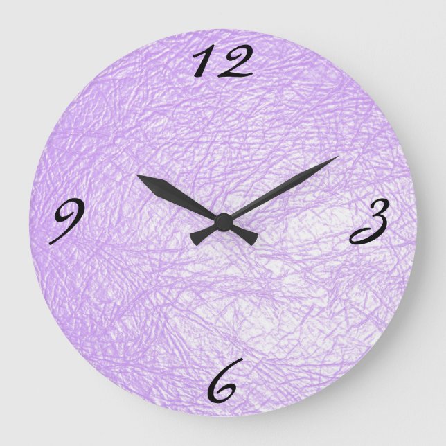 lavender leather texture large clock (Front)