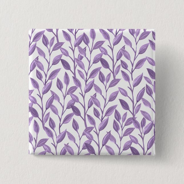 Lavender Leaves 15 Cm Square Badge (Front)