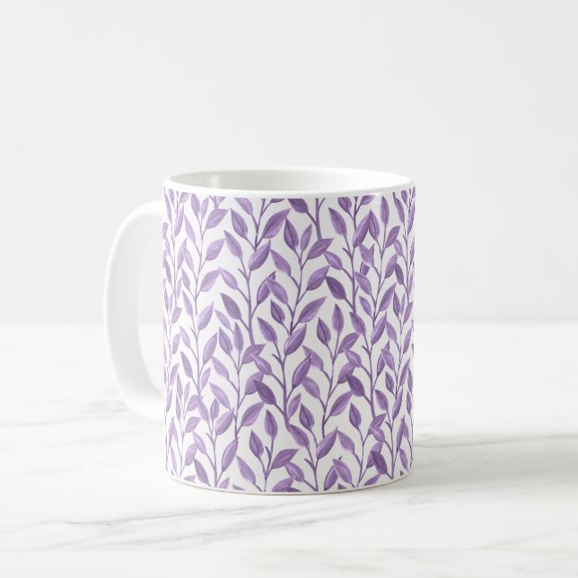 Lavender Leaves Coffee Mug (Front Left)