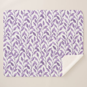 Lavender Leaves Sherpa Blanket