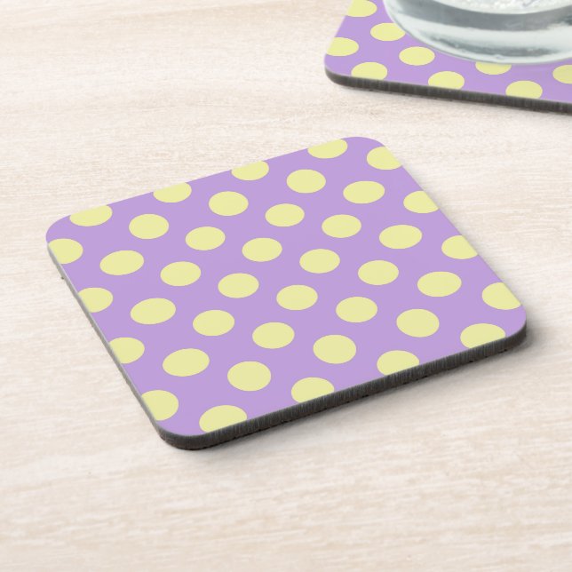 Lavender Lemon Polkadots Coaster (Left Side)