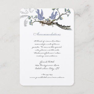 Lavender & Lemon Yellow Vintage Birds Wedding Enclosure Card