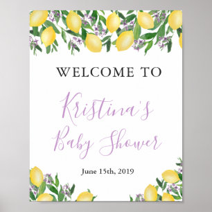 Lavender Lemons Citrus Shower Welcome Sign