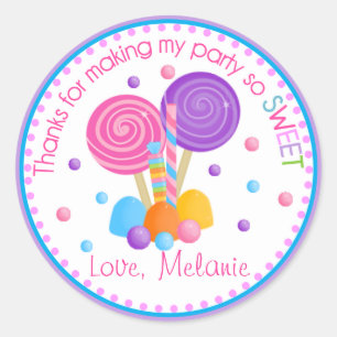 Lavender Light Blue Sweet Shop Birthday Favour Classic Round Sticker