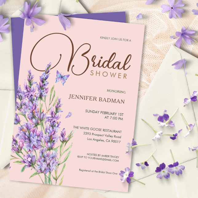 Lavender Lilac Elegant Mauve Watercolor Invitation (Creator Uploaded)