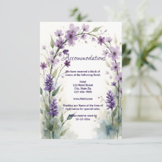 Lavender & Lilac Floral Arch Accommodations Enclosure Card