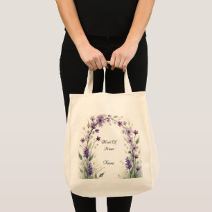 Lavender Lilac Floral Arch Bridal Party  Tote Bag