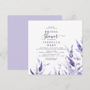 Lavender Lilac Floral Botanical Bridal Shower  Invitation