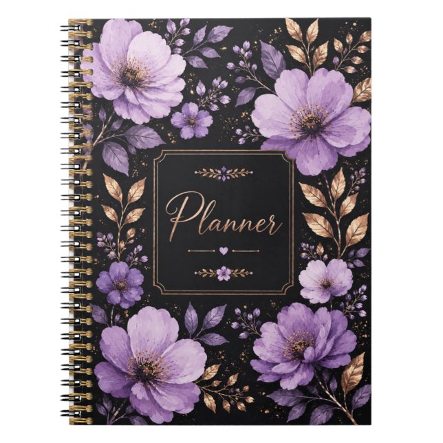 Lavender & Lilac Floral Planner Notebook (Front)