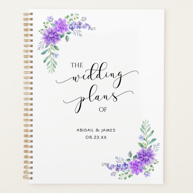 Lavender Lilac Floral Wedding Planner  (Front)