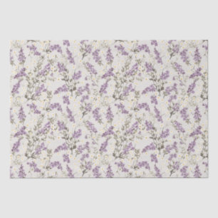 Lavender Lilac Flower Design Tissue Paper