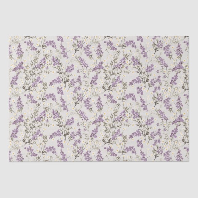 Lavender Lilac Flower Design Tissue Paper (Front)