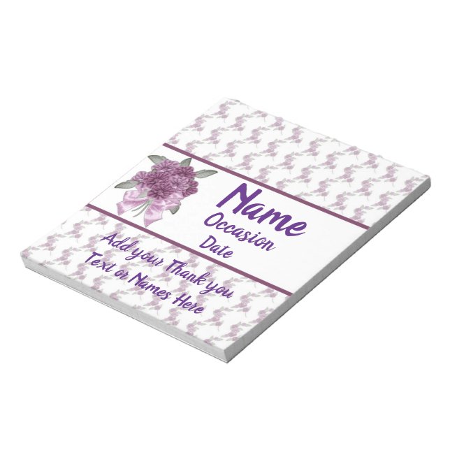 Lavender Lilac Flowers Candy Bar Wrappers Favours Notepad (Rotated)