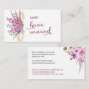 Lavender Lilac Flowers We Have Moved Insert Card
