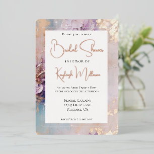 Lavender Lilac Gold Aqua Floral Bridal Shower