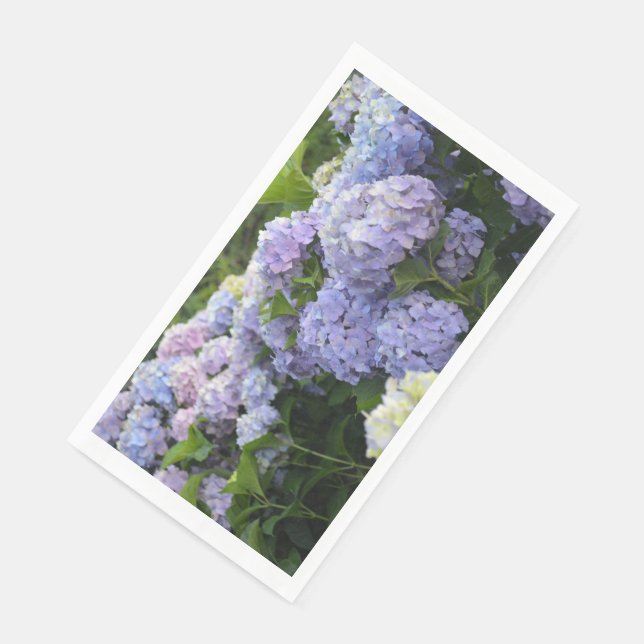 Lavender & Lilac Hortensia Hydrangea Flowers Napkin (Corner)