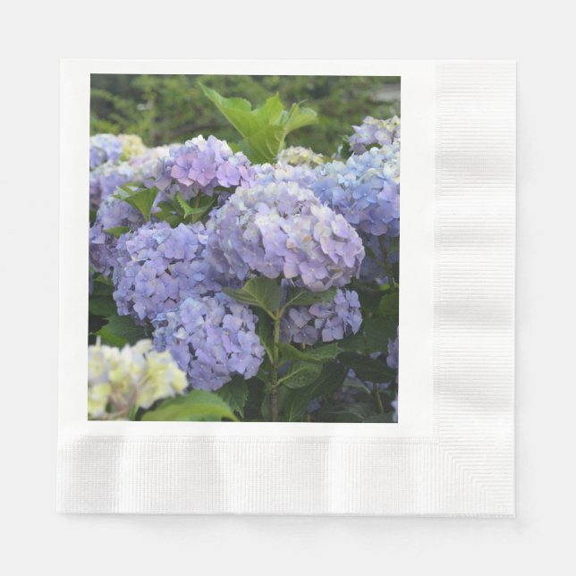 Lavender & Lilac Hortensia Hydrangea Flowers Napkin (Front)