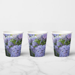Lavender & Lilac Hortensia Hydrangea Flowers Paper Cups