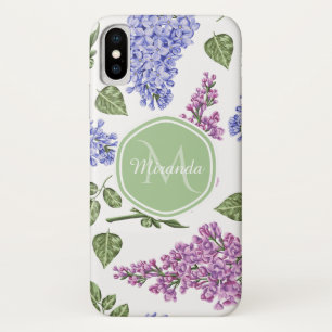 Lavender Lilac Monogram iPhone X Case