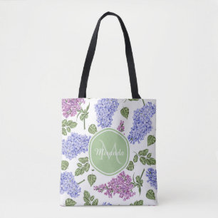 Lavender Lilac Monogram Tote Bag