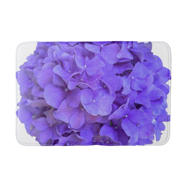 Lavender lilac purple Hydrangeas purple Flowers Bath Mat (Front)