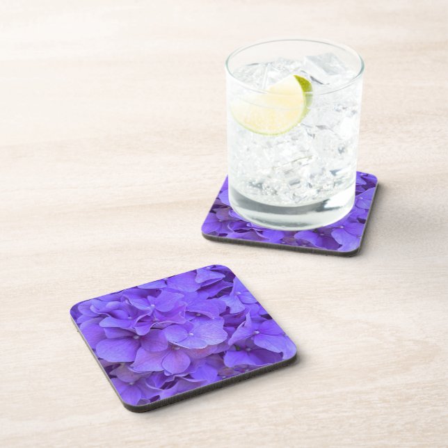 Lavender lilac purple Hydrangeas purple Flowers Coaster (Right Side)