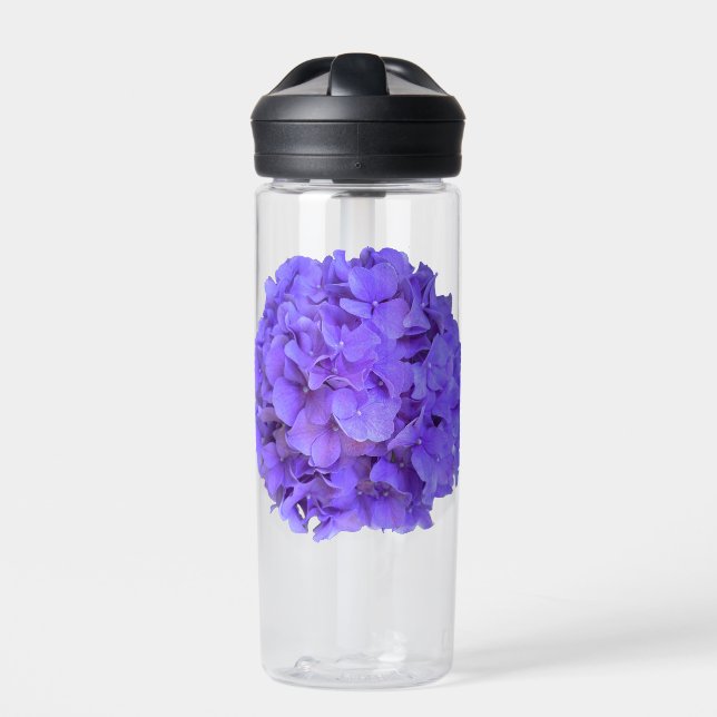 Lavender lilac purple Hydrangeas purple Flowers Water Bottle (Front)