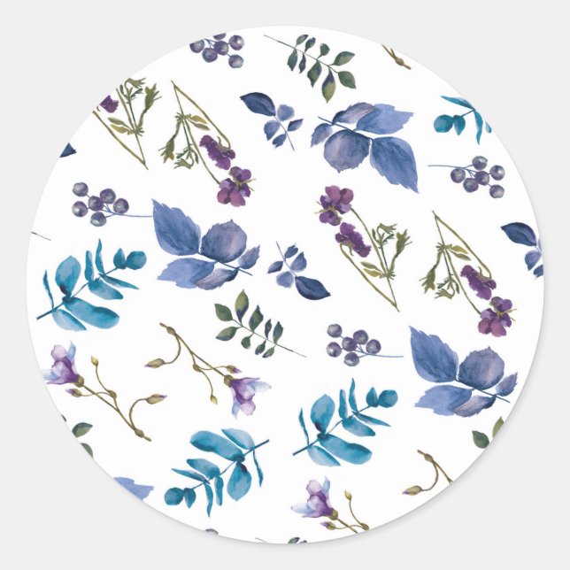 Lavender Lilac Purple Iris Spring Floral Chic Classic Round Sticker (Front)