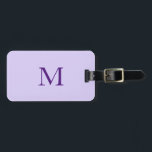 Lavender Lilac Purple Monogram Initial Name Gift Luggage Tag<br><div class="desc">Monogrammed initial and also personal details like name,  address,  phone number and email all of which you can edit. Designed with attractive purple colour background! You may change colours as you wish.</div>